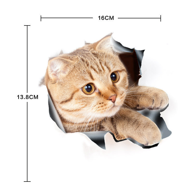 Car Stickers Personality Cartoon 3D Stereo Cute Cat Occlude Scratches Occlude Realistic Kitten Stickers
