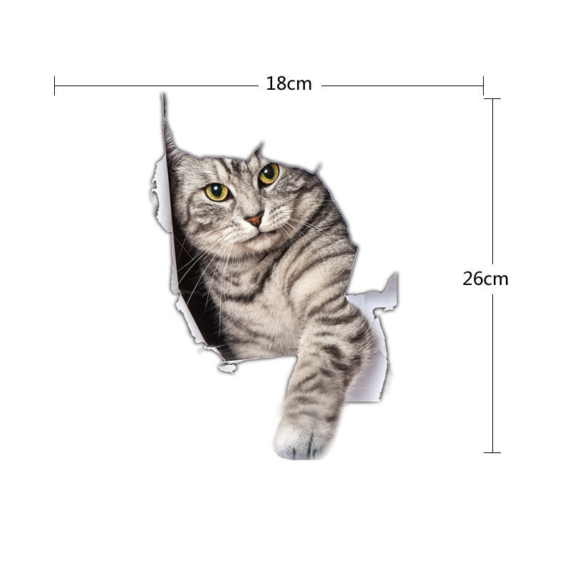 Car Stickers Personality Cartoon 3D Stereo Cute Cat Occlude Scratches Occlude Realistic Kitten Stickers
