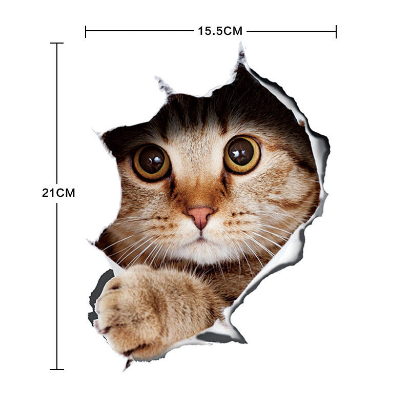 Car Stickers Personality Cartoon 3D Stereo Cute Cat Occlude Scratches Occlude Realistic Kitten Stickers