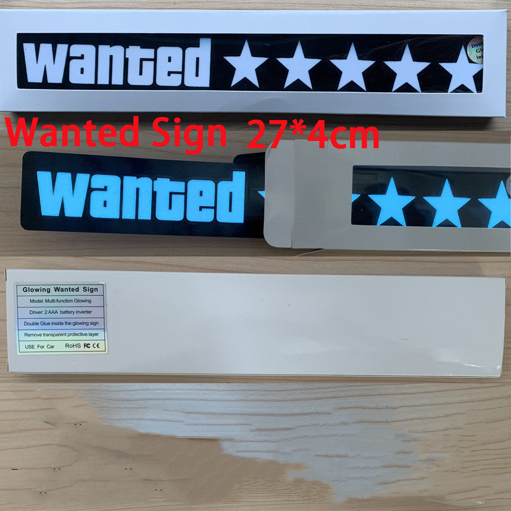 Car Fashion Personality Wanted Luminous Stickers